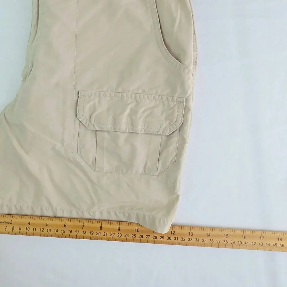 Columbia Cargo Shorts Women’s Size 10 Beige Khaki Hiking Utility Gorpcore